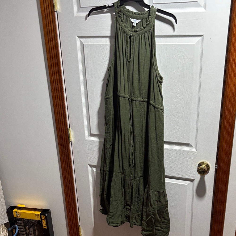 Time and Tru Olive Green Maxi Dress